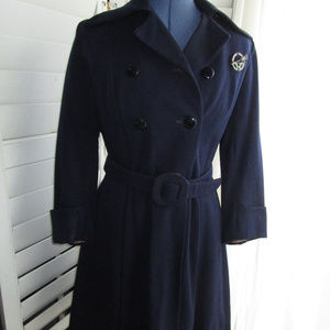 Vintage Cravenette Wool Trench Coat Small